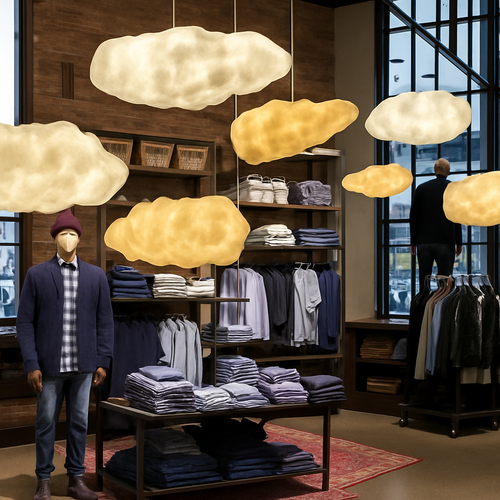 lustre moderne led en forme de nuage flottant pour restaurant - vue 5 sur 25