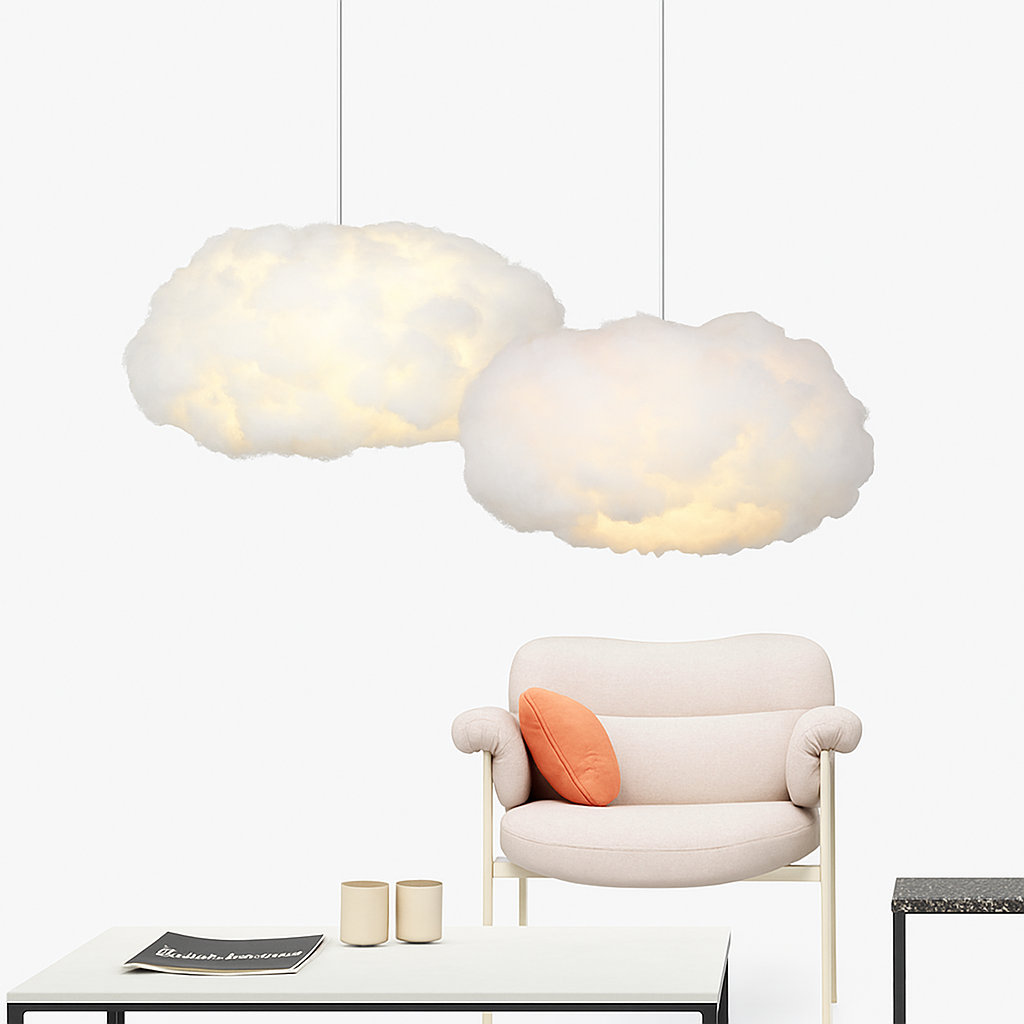 lustre moderne led en forme de nuage flottant pour restaurant - vue 6 sur 25