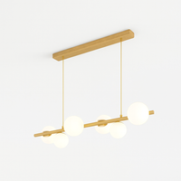 lustre moderne à led imitation fer et bois décoratif