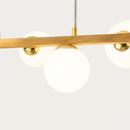 lustre moderne à led imitation fer et bois décoratif