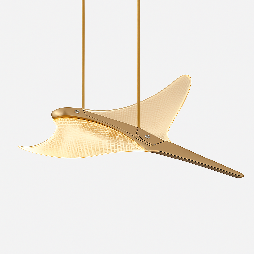 lustre moderne led mouette duplex cage d'escalier nordique - vue 5 sur 14