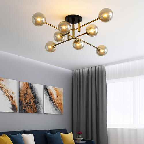 lustre moderne à leds simple suspension 	 design éclairage - vue 2 sur 15