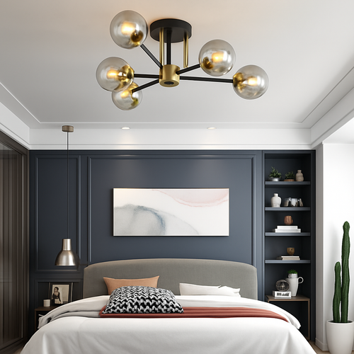 lustre moderne à leds simple suspension 	 design éclairage - vue 4 sur 15