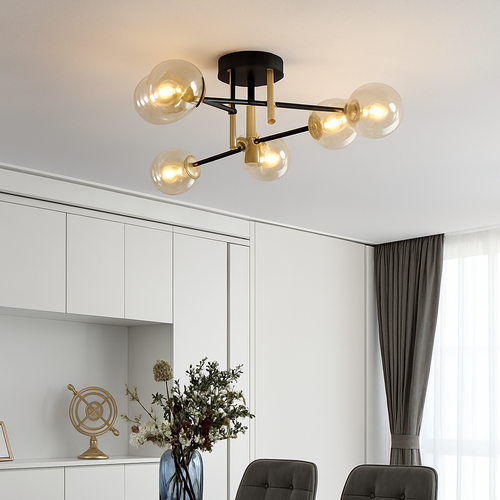 lustre moderne à leds simple suspension 	 design éclairage - vue 5 sur 15