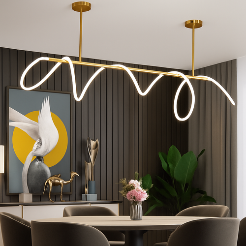 lustre moderne long tuyau led pour décoration maison suspendu - vue 3 sur 25