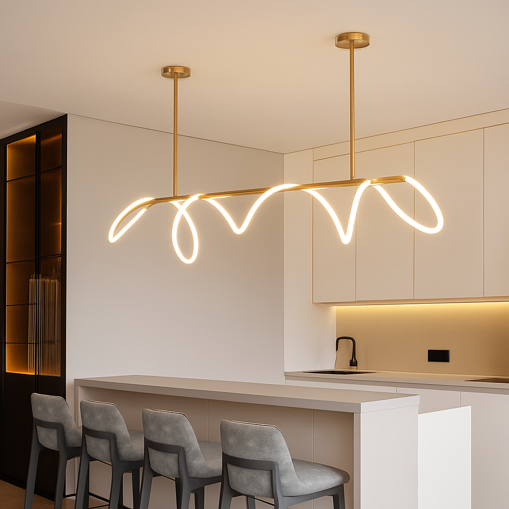 lustre moderne long tuyau led pour décoration maison suspendu - vue 5 sur 25