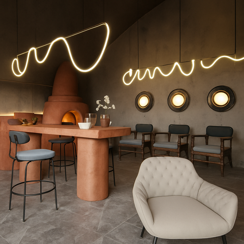 lustre moderne long tuyau led pour décoration maison suspendu - vue 6 sur 25