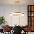 lustre moderne minimaliste led avec anneaux en cristal