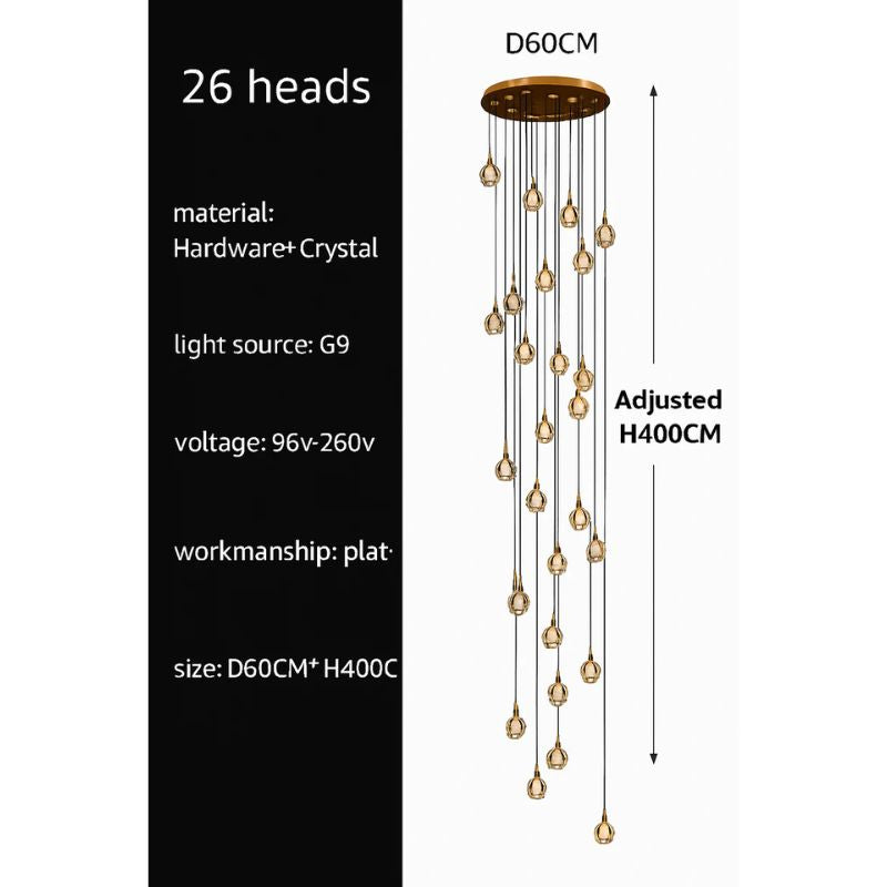 lustre moderne noir et doré éclairage led design élégant - vue 13 sur 14