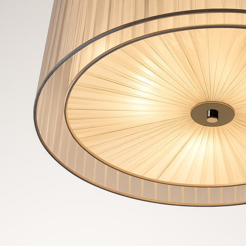 lustre moderne nordique en fer avec abat-jour en gaze - vue 4 sur 5