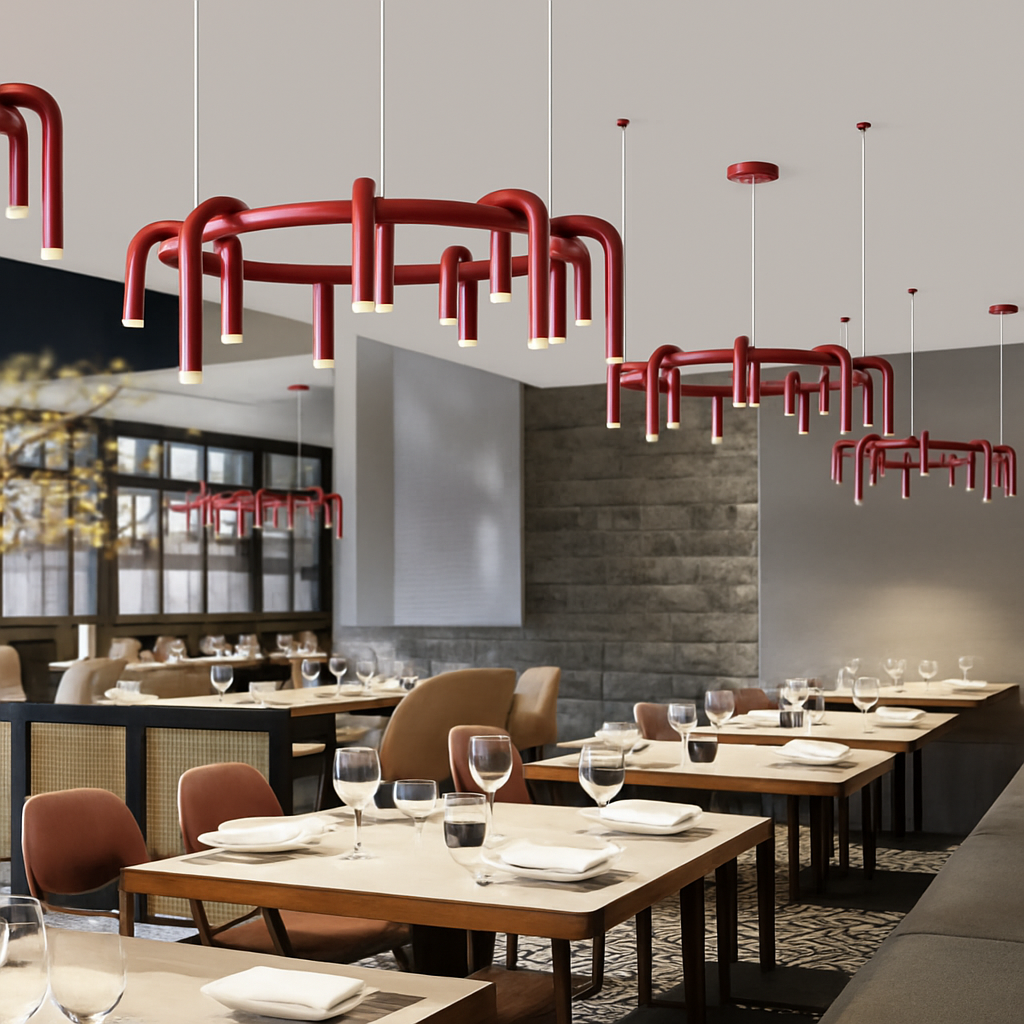 Lustre moderne nordique salon restaurant - vue 4 sur 8