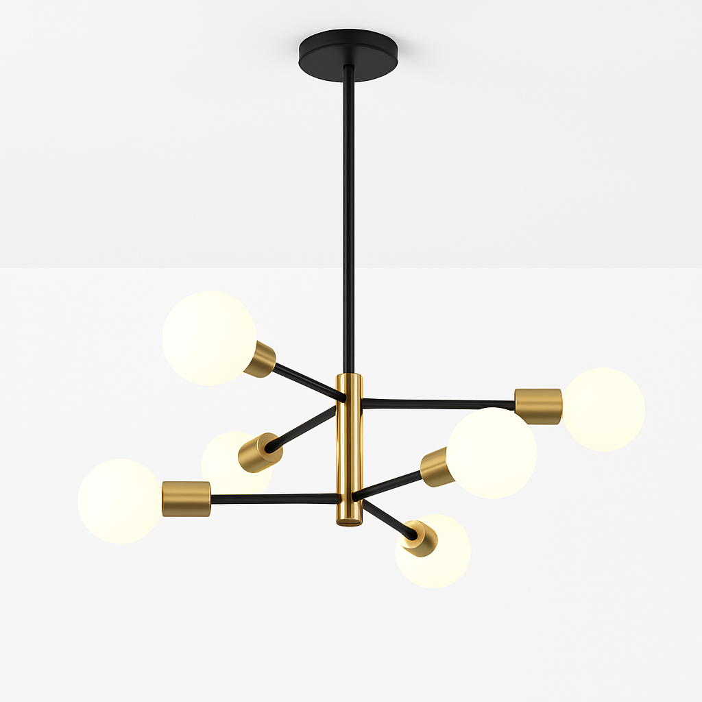 lustre moderne spoutnik satellite à 2/4/8 têtes suspendu - vue 4 sur 10