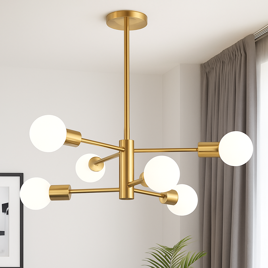 lustre moderne spoutnik satellite à 2/4/8 têtes suspendu - vue 5 sur 10