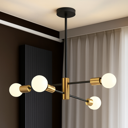 lustre moderne spoutnik satellite à 2/4/8 têtes suspendu - vue 10 sur 10