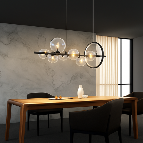 lustre mondern à bulles pour éclairage d'intérieur décoratif - vue 4 sur 7