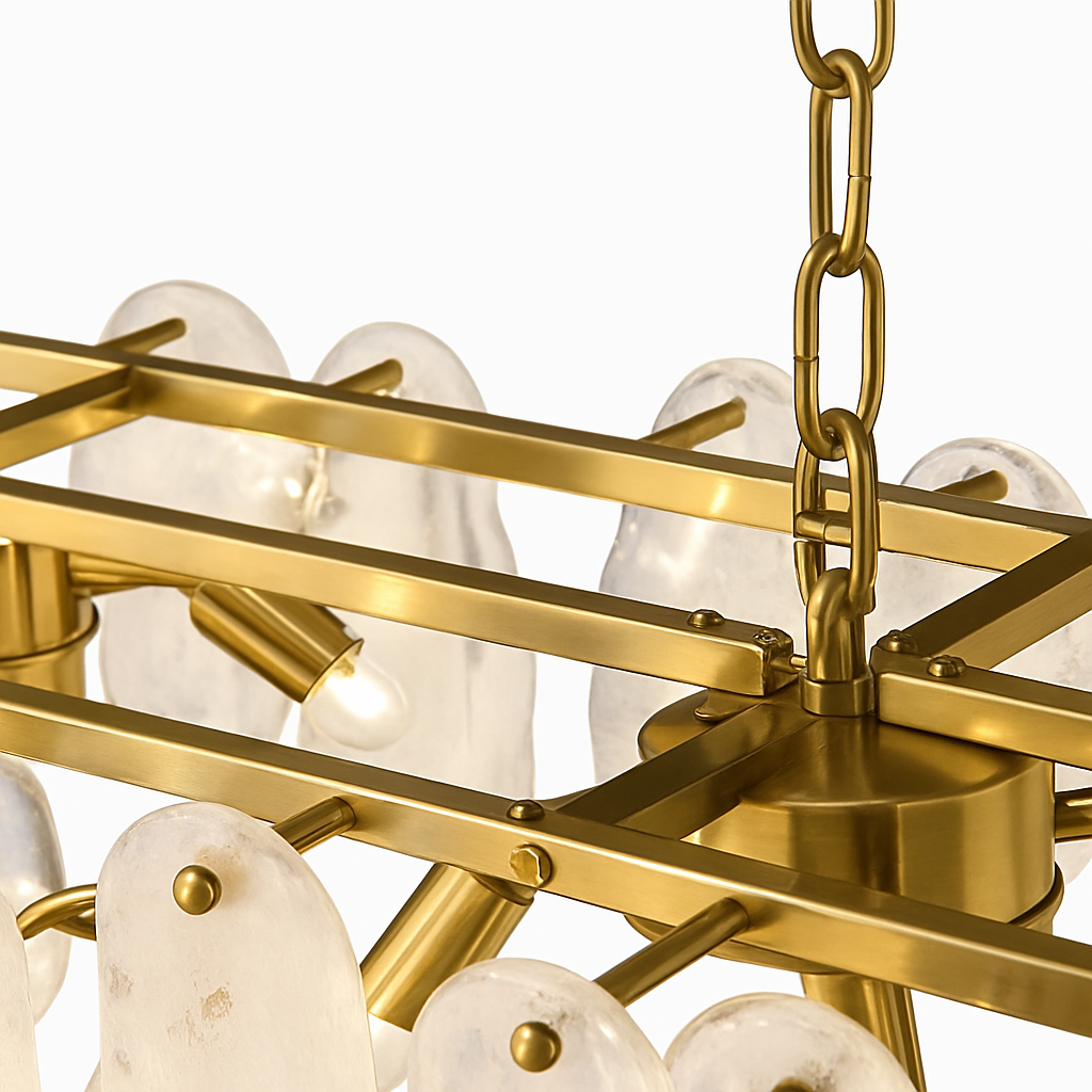lustre nordique de luxe en métal avec cristaux led suspendu - vue 4 sur 9