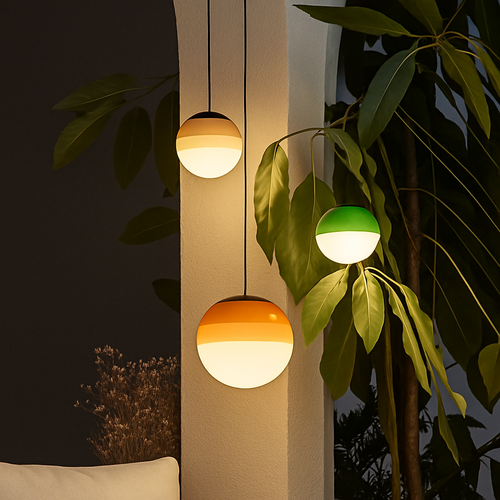 lustre nordique en verre dégradé à suspension led créatif - vue 3 sur 12