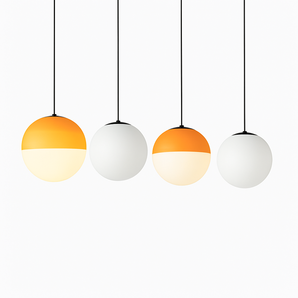 lustre nordique en verre dégradé à suspension led créatif - vue 4 sur 12