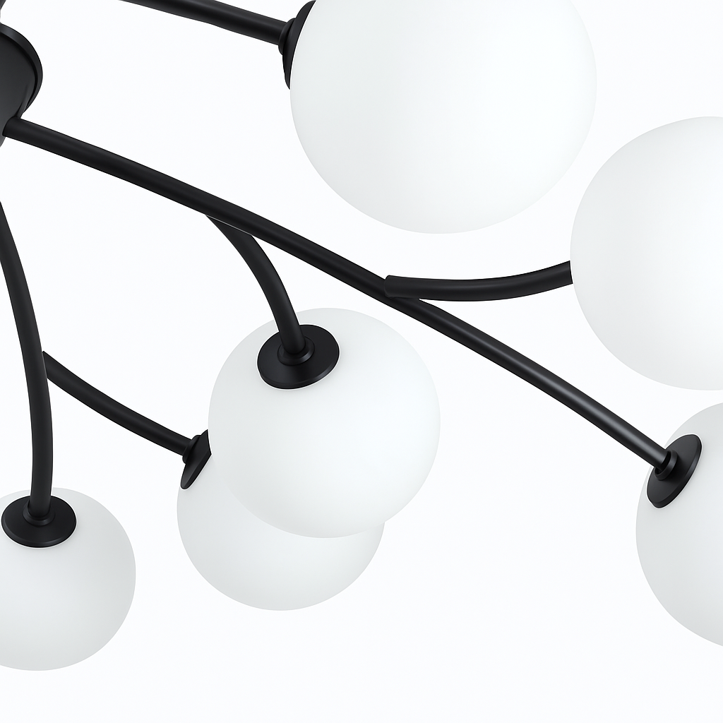 lustre nordique led boule de verre décoratif pour maison - vue 5 sur 14
