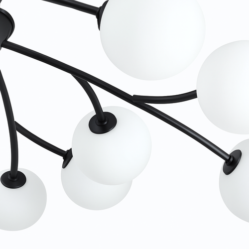 lustre nordique led boule de verre décoratif pour maison - vue 6 sur 14