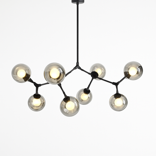 lustre nordique led créatif avec abat-jour multicolore en verre - vue 2 sur 11
