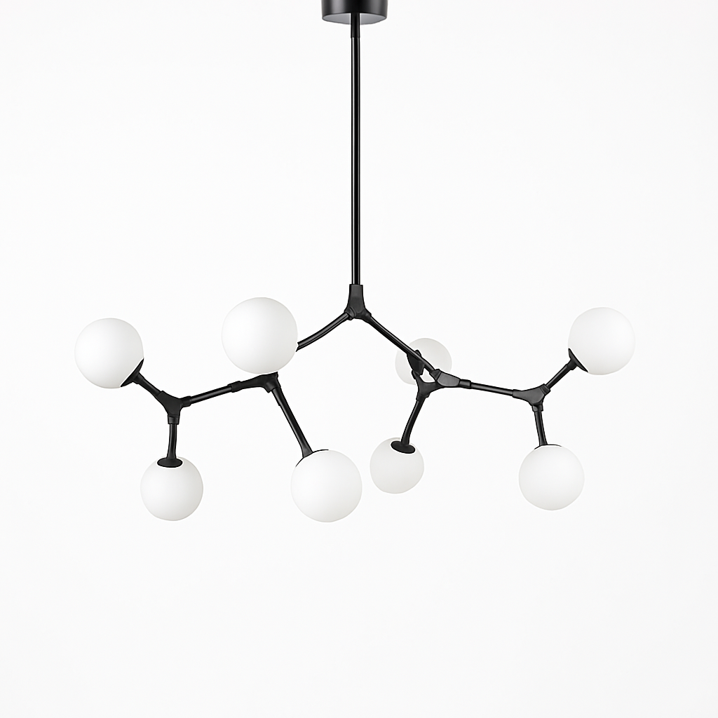 lustre nordique led créatif avec abat-jour multicolore en verre - vue 5 sur 11