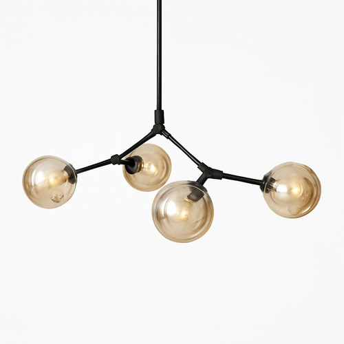 lustre nordique led créatif avec abat-jour multicolore en verre - vue 7 sur 11