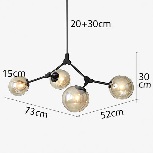lustre nordique led créatif avec abat-jour multicolore en verre - vue 9 sur 11