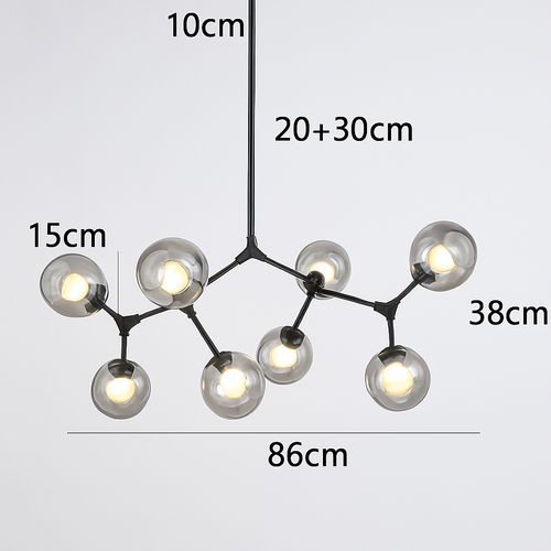 lustre nordique led créatif avec abat-jour multicolore en verre - vue 11 sur 11
