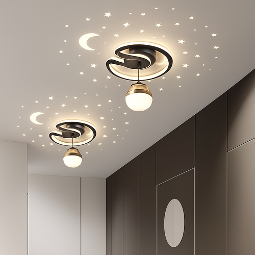 lustre nordique led créatif projection étoile ciel acrylique - vue 2 sur 6