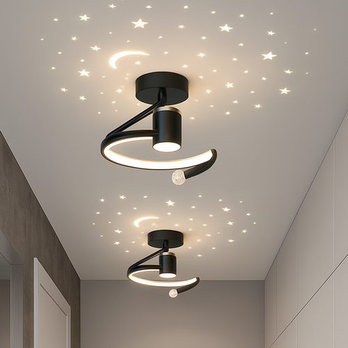 lustre nordique led créatif projection étoile ciel acrylique - vue 3 sur 6