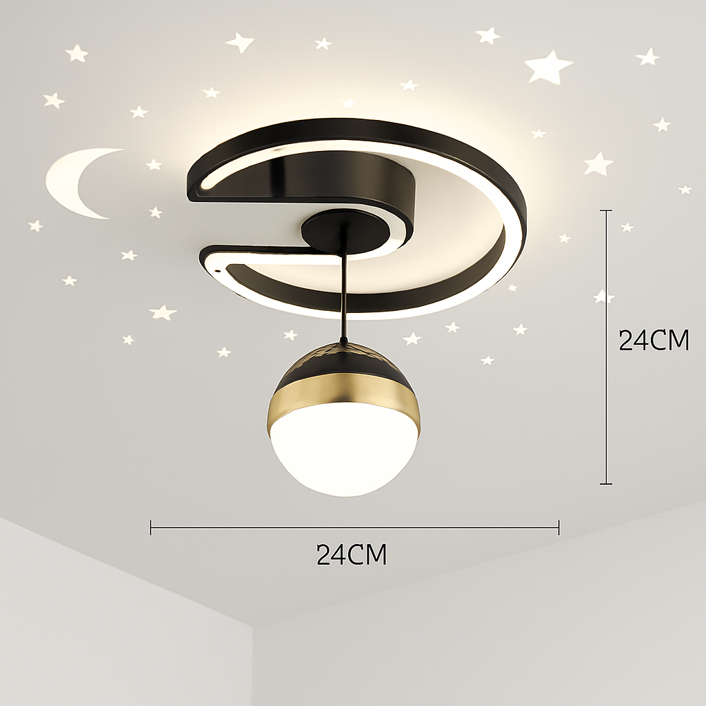lustre nordique led créatif projection étoile ciel acrylique - vue 5 sur 6