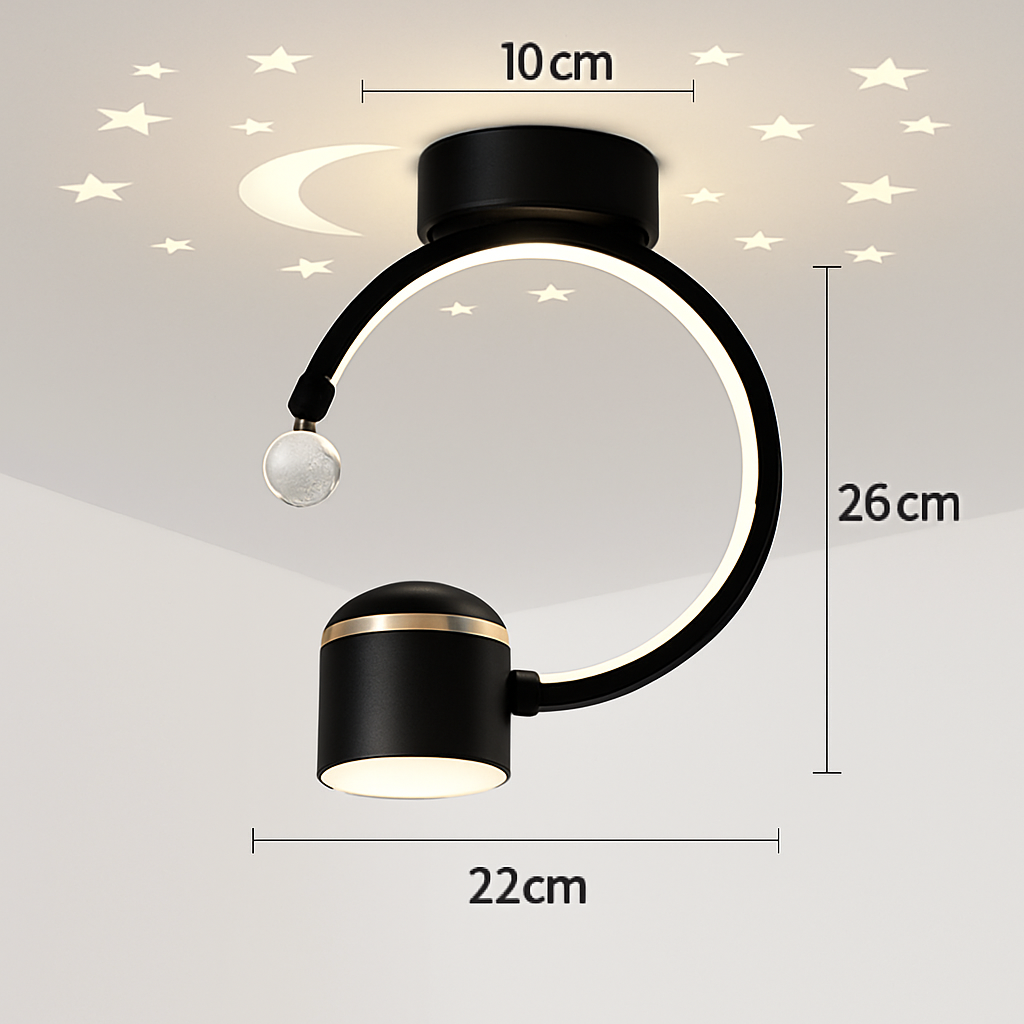 lustre nordique led créatif projection étoile ciel acrylique - vue 6 sur 6