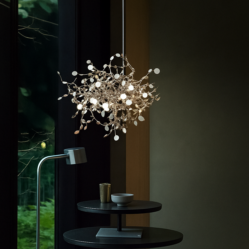 lustre nordique moderne avec lumières led pour décoration intérieure - vue 3 sur 18