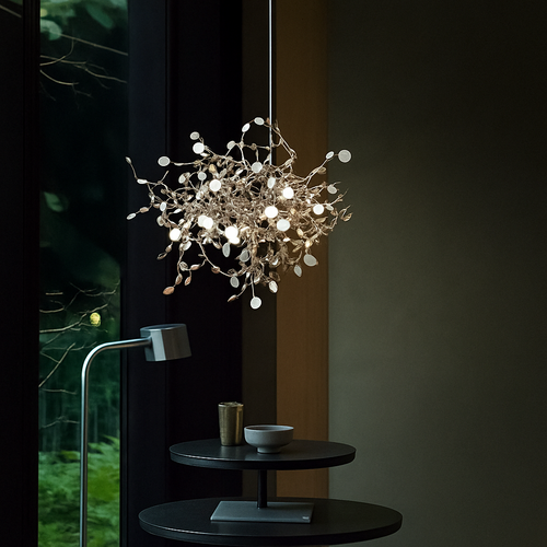 lustre nordique moderne avec lumières led pour décoration intérieure - vue 4 sur 18
