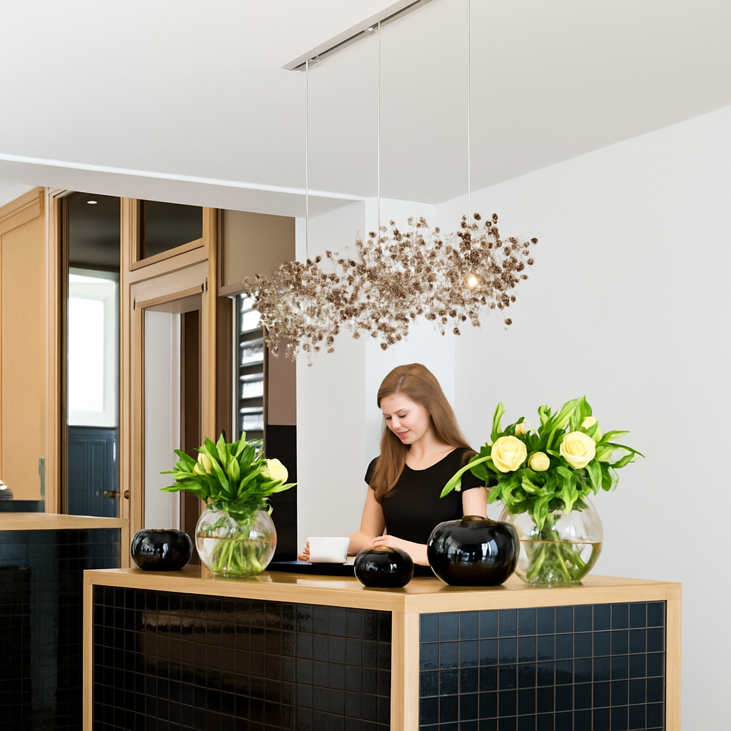 lustre nordique moderne avec lumières led pour décoration intérieure - vue 4 sur 18