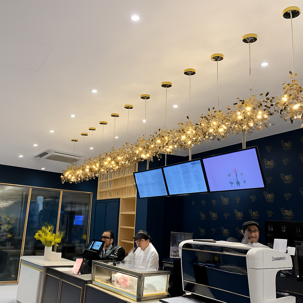 lustre nordique moderne avec lumières led pour décoration intérieure - vue 5 sur 18