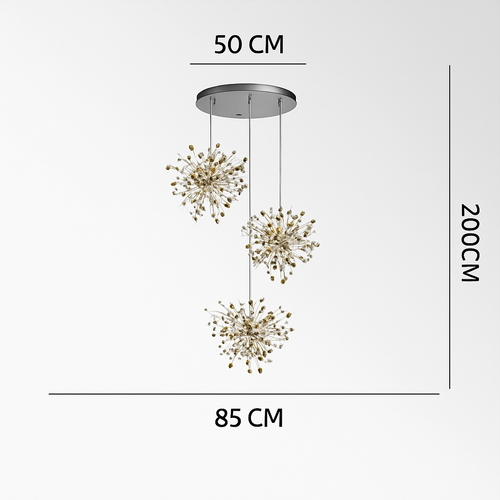 lustre nordique moderne avec lumières led pour décoration intérieure - vue 8 sur 18