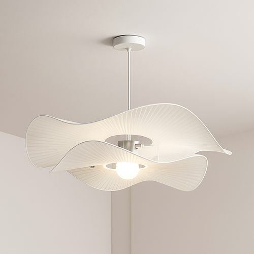 lustre nordique vintage en tissu pour un éclairage suspendu élégant - vue 3 sur 7