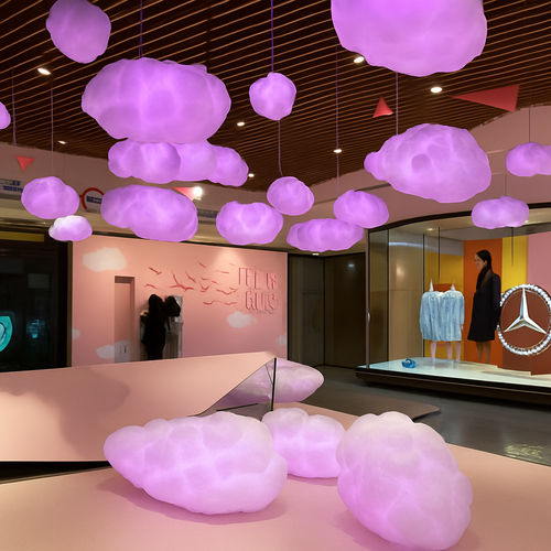 lustre nuages blancs en soie coton led pour enfants - vue 4 sur 12