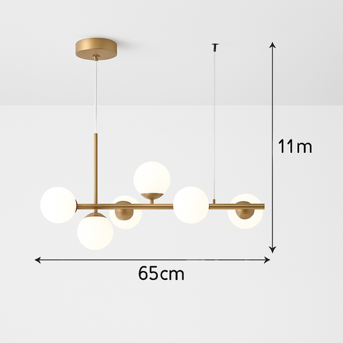 lustre post-moderne créatif en verre suspendu avec bande longue - vue 12 sur 24