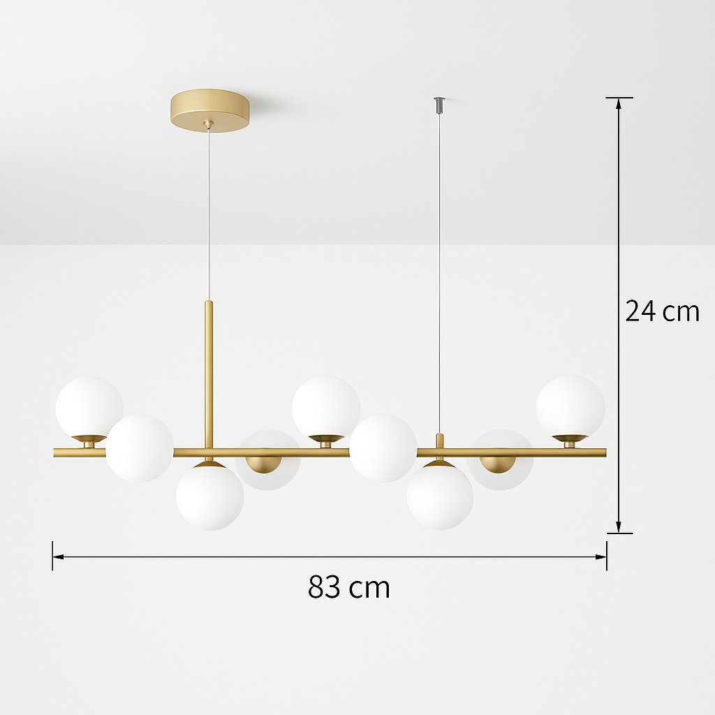 lustre post-moderne créatif en verre suspendu avec bande longue - vue 12 sur 24