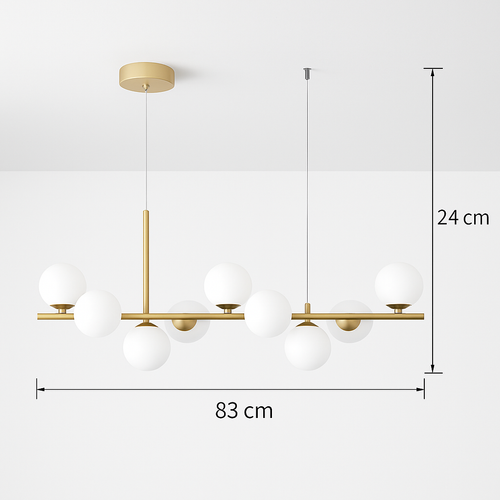 lustre post-moderne créatif en verre suspendu avec bande longue - vue 13 sur 24