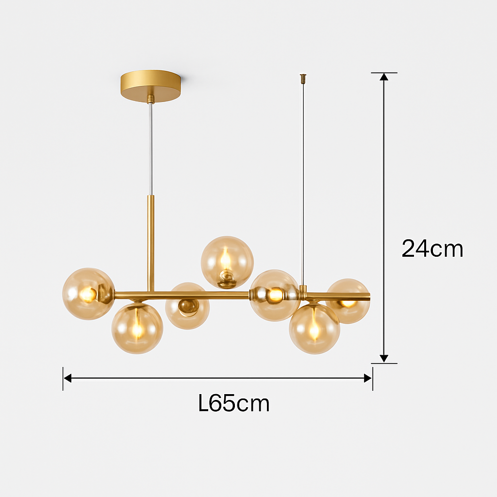 lustre post-moderne créatif en verre suspendu avec bande longue - vue 13 sur 24