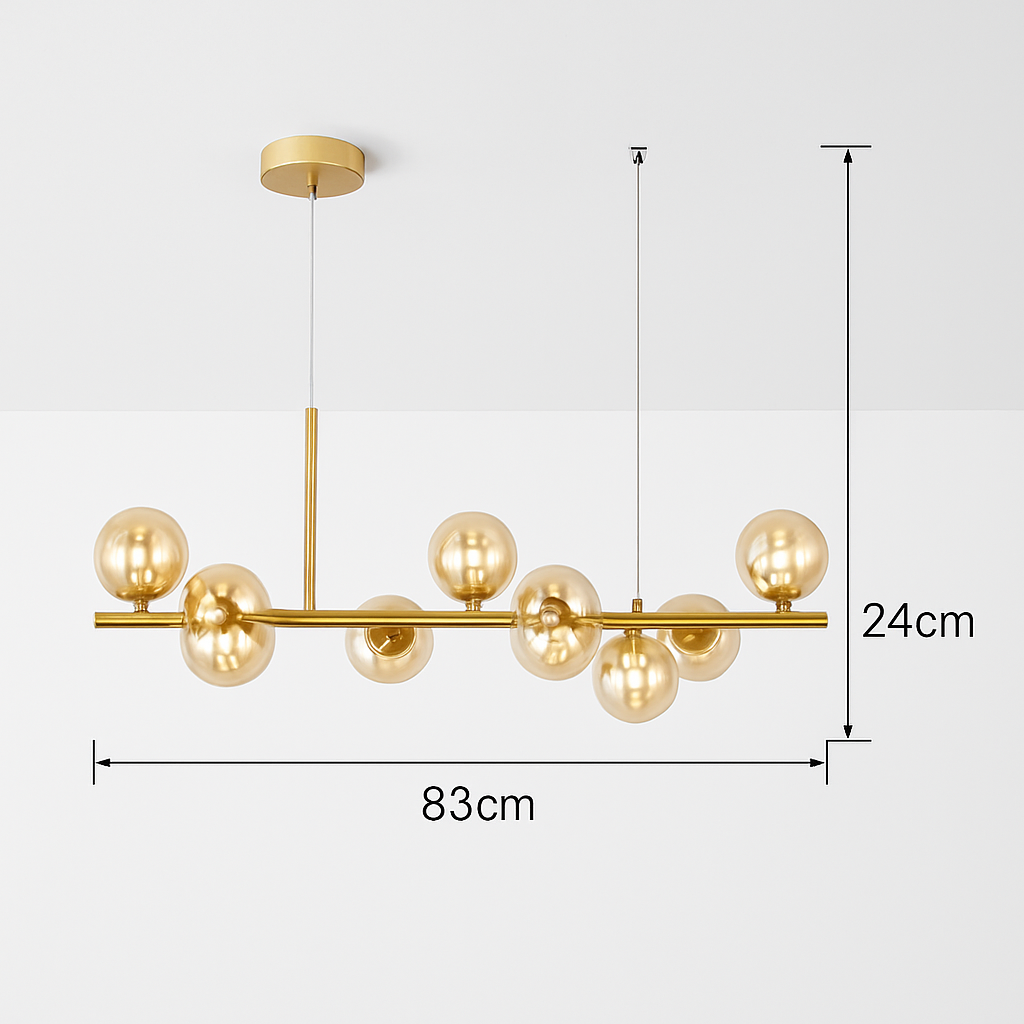 lustre post-moderne créatif en verre suspendu avec bande longue - vue 14 sur 24