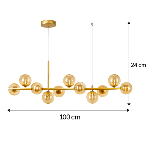 lustre post-moderne créatif en verre suspendu avec bande longue - vue 16 sur 24