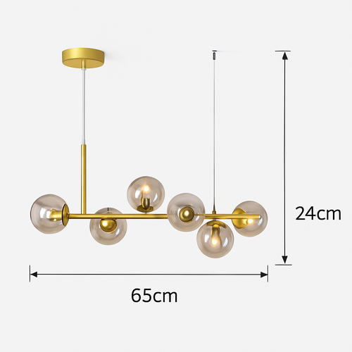 lustre post-moderne créatif en verre suspendu avec bande longue - vue 17 sur 24