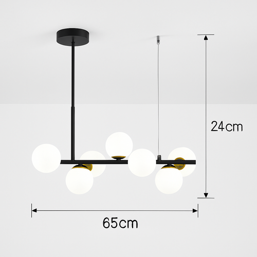 lustre post-moderne créatif en verre suspendu avec bande longue - vue 18 sur 24