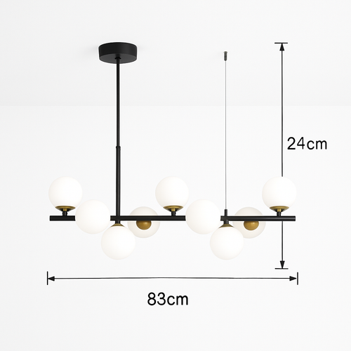 lustre post-moderne créatif en verre suspendu avec bande longue - vue 19 sur 24