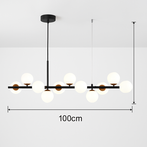 lustre post-moderne créatif en verre suspendu avec bande longue - vue 20 sur 24